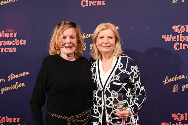 Actress Marianne Rogee and Sabine Postel, l r, attend the premiere of the 10th Cologne Christmas Circus