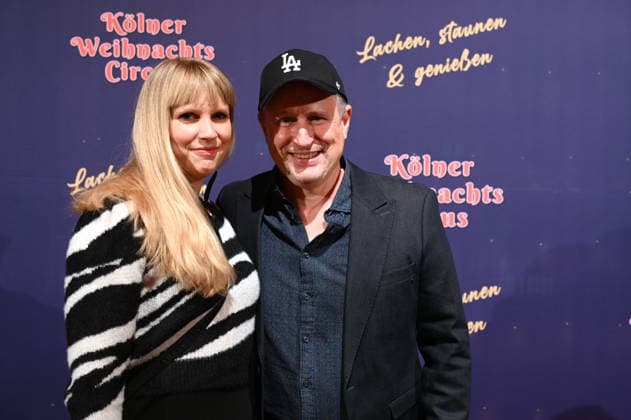 Presenter Olli Briesch and his wife Meike Briesch attend the premiere of the 10th Cologne Christmas Circus