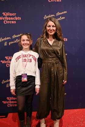 Actress Nadine Arents and daughter Maja attend the premiere of the 10th Cologne Christmas Circus