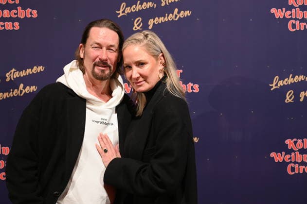 Actress Janine Kunze and her husband Dirk Burdach attend the premiere of the 10th Cologne Christmas Circus