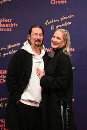 Actress Janine Kunze and her husband Dirk Burdach attend the premiere of the 10th Cologne Christmas Circus