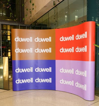 DÜWELL Public Opening Event The logo of the Düsseldorf Center DÜWELL NRW Germany