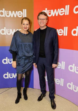 DÜWELL Public Opening Event Center Manager Dr Sylvia Nielius, Völkel Real Estate with Marl Elsenheimer from DÜWELL Center Düsseldorf DÜWELL NRW Germany