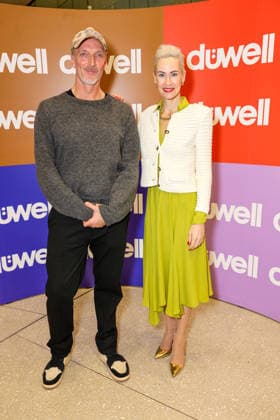 DÜWELL Public Opening Event Jeannine Halene, owner of Agentur Rheinschurken with Deutsche Oper Düsseldorf Ballet Director Raphael Coumes Marquet Düsseldorf DÜWELL NRW Germany