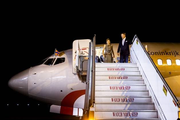 Paramaribo, The Netherlands, 2025-11-30 19:28:23 PARAMARIBO, November 30, 2025, Johan Adolf Pengel International Airport. King Willem-Alexander and Queen Maxima are arriving at Johan Adolf Pengel International Airport on a state visit to the Republic of Suriname at the invitation of President Jennifer Geerlings-Simons. PHOTO: NLBeeld Patrick van Emst Credit: NL Beeld Patrick van Emst  Copyright: xx x