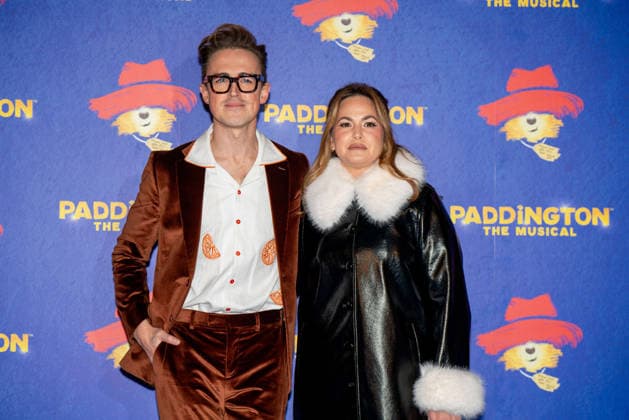 November 30, 2025, London, United Kingdom: Tom Fletcher and Giovanna Fletcher seen arriving on the Blue Carpet during the Paddington The Musical World Premiere opens in the West End, London. London United Kingdom - ZUMAs197 20251130_aaa_s197_588 Copyright: xBonniexBritainx