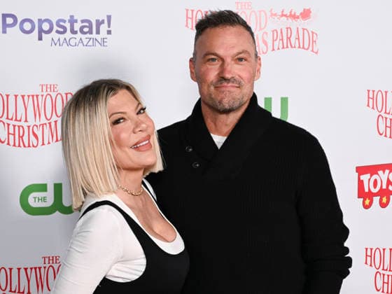 November 30, 2025, Hollywood, California, USA: American actress TORI SPELLING and American actor, producer, and former rapper BRIAN AUSTIN GREEN attend the 93rd Annual Hollywood Christmas Parade: Hollywood RED CARPET. Hollywood USA - ZUMAb173 20251130_aap_b173_049 Copyright: xBillyxBennightx