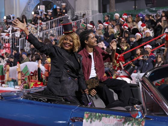 Thelma Houston cruises down Hollywood Blvd. during The 93rd Annual Hollywood Christmas Parade With Grand Marshal Luke Wilson In Support of Marine Toys for Tots in Los Angeles on Sunday, November 30, 2025.  LAP20251130763 GERGxGRUDT