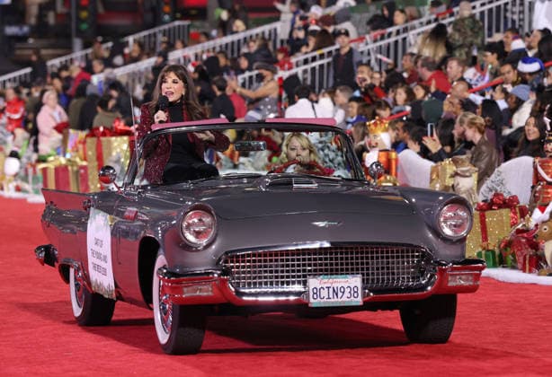 Kate Linder cruises down Hollywood Blvd. during The 93rd Annual Hollywood Christmas Parade With Grand Marshal Luke Wilson In Support of Marine Toys for Tots in Los Angeles on Sunday, November 30, 2025.  LAP20251130807 GERGxGRUDT