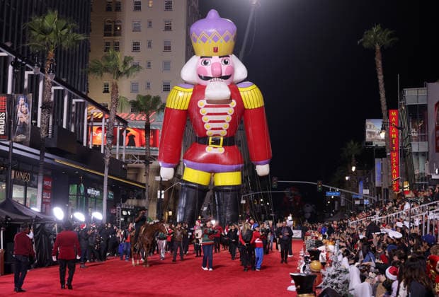 A giant inflatable cruises down Hollywood Blvd. during The 93rd Annual Hollywood Christmas Parade With Grand Marshal Luke Wilson In Support of Marine Toys for Tots in Los Angeles on Sunday, November 30, 2025.  LAP20251130790 GERGxGRUDT