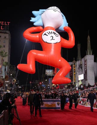 A giant inflatable cruises down Hollywood Blvd. during The 93rd Annual Hollywood Christmas Parade With Grand Marshal Luke Wilson In Support of Marine Toys for Tots in Los Angeles on Sunday, November 30, 2025.  LAP20251130793 GERGxGRUDT