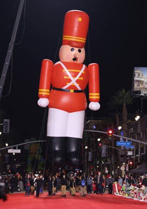 A giant inflatable cruises down Hollywood Blvd. during The 93rd Annual Hollywood Christmas Parade With Grand Marshal Luke Wilson In Support of Marine Toys for Tots in Los Angeles on Sunday, November 30, 2025.  LAP20251130794 GERGxGRUDT