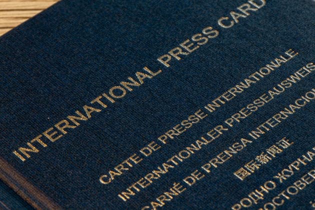 Close-up of an international press card Copyright: xUdoxHerrmannx