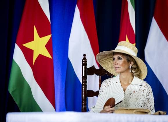 PARAMARIBO - Queen Maxima during a press conference with Surinamese President Jennifer Geerlings-Simons and King Willem-Alexander, emphasizing the broad cooperation between the two countries. The royal couple was on a three-day state visit to Suriname at the president s invitation. ANP REMKO DE WAAL netherlands out - belgium out  Copyright: xx x543584281x originalFilename: 543584281.jpg