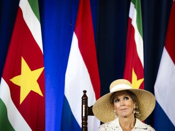 PARAMARIBO - Queen Maxima during a press conference with Surinamese President Jennifer Geerlings-Simons and King Willem-Alexander, emphasizing the broad cooperation between the two countries. The royal couple was on a three-day state visit to Suriname at the president s invitation. ANP REMKO DE WAAL netherlands out - belgium out  Copyright: xx x543584293x originalFilename: 543584293.jpg