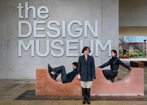 Open Monuments by Melek Zeynep Bulut photocall, new London Design Festival Landmark Project at the Design Museum, London, UK London, UK. 01st Dec, 2025. Artist Melek Zeynep Bulut poses with her work and two dancers. Open Monuments by Melek Zeynep Bulut, is a new public installation and London Design Festival Landmark Project in the courtyard of the Design Museum in Kensington. LDF will present Open Monuments by Melek Zeynep Bulut at the Design Museum from 1 - 14 Dec 2025., Credit:Imageplotter Avalon  Copyright: xImageplotterx xAvalonx 1055819648