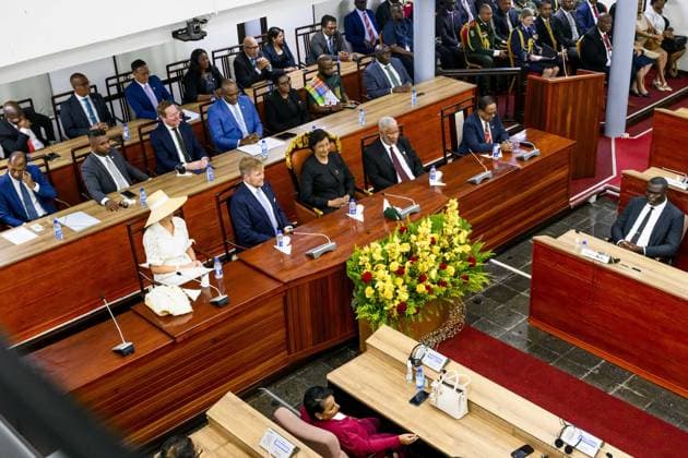 Paramaribo, The Netherlands, 2025-12-01 12:07:26 PARAMARIBO, December 1, 2025, The National Assembly. King Willem-Alexander and Queen Maxima are paying a state visit to the Republic of Suriname at the invitation of President Jennifer Geerlings-Simons. The National Assembly (DNA) is the parliament of Suriname. It has 51 seats and a single chamber, exercising legislative, administrative, and supervisory powers. PHOTO: NLBeeld Patrick van Emst Credit: NL Beeld Patrick van Emst  Copyright: xx x