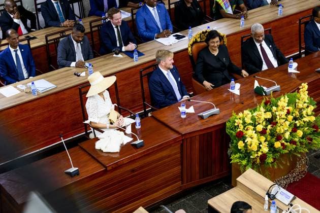 Paramaribo, The Netherlands, 2025-12-01 12:24:39 PARAMARIBO, December 1, 2025, The National Assembly. King Willem-Alexander and Queen Maxima are paying a state visit to the Republic of Suriname at the invitation of President Jennifer Geerlings-Simons. The National Assembly (DNA) is the parliament of Suriname. It has 51 seats and a single chamber, exercising legislative, administrative, and supervisory powers. PHOTO: NLBeeld Patrick van Emst Credit: NL Beeld Patrick van Emst  Copyright: xx x