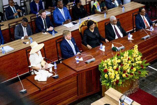 Paramaribo, The Netherlands, 2025-12-01 12:24:41 PARAMARIBO, December 1, 2025, The National Assembly. King Willem-Alexander and Queen Maxima are paying a state visit to the Republic of Suriname at the invitation of President Jennifer Geerlings-Simons. The National Assembly (DNA) is the parliament of Suriname. It has 51 seats and a single chamber, exercising legislative, administrative, and supervisory powers. PHOTO: NLBeeld Patrick van Emst Credit: NL Beeld Patrick van Emst  Copyright: xx x