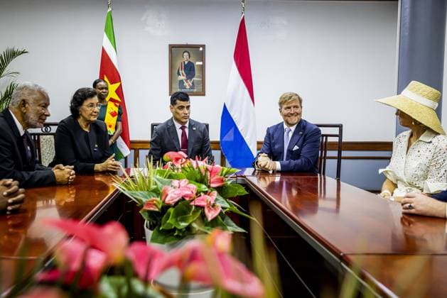 PARAMARIBO King Willem-Alexander and Queen Maxima will be received at the National Assembly (DNA), Suriname s parliament. The royal couple were on a three-day state visit to Suriname at the invitation of President Jennifer Geerlings-Simons. ANP POOL PATRICK VAN KATWIJK netherlands out - belgium out  Copyright: xx x543594744x originalFilename: 543594744.jpg