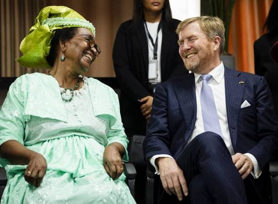 PARAMARIBO King Willem-Alexander and Queen Maxima will speak with representatives of descendants of enslaved people and indigenous communities in Suriname about the past and the future. The royal couple was on a three-day state visit to Suriname at the invitation of President Jennifer Geerlings-Simons. ANP POOL REMKO DE WAAL netherlands out - belgium out  Copyright: xx x543612491x originalFilename: 543612491.jpg
