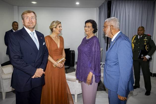 Paramaribo, The Netherlands, 2025-12-01 19:29:43 PARAMARIBO, December 1, 2025, Prince Ballroom. King Willem-Alexander and Queen Maxima are paying a state visit to the Republic of Suriname at the invitation of President Jennifer Geerlings-Simons. In honor of King Willem-Alexander and Queen Maxima s state visit, President Simons is hosting a state banquet. PHOTO: NLBeeld POOL Patrick van Katwijk. Pictured: Credit: NL Beeld Patrick van Emst  Copyright: xx x