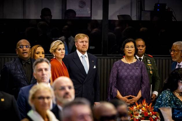 Paramaribo, The Netherlands, 2025-12-01 20:02:06 PARAMARIBO, December 1, 2025, Prince Ballroom. King Willem-Alexander and Queen Maxima are paying a state visit to the Republic of Suriname at the invitation of President Jennifer Geerlings-Simons. In honor of King Willem-Alexander and Queen Maxima s state visit, President Simons is hosting a state banquet. PHOTO: NLBeeld POOL Patrick van Katwijk. Pictured: Credit: NL Beeld Patrick van Emst  Copyright: xx x