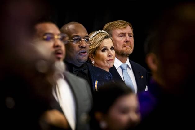 Paramaribo, The Netherlands, 2025-12-01 20:02:58 PARAMARIBO, December 1, 2025, Prince Ballroom. King Willem-Alexander and Queen Maxima are paying a state visit to the Republic of Suriname at the invitation of President Jennifer Geerlings-Simons. In honor of King Willem-Alexander and Queen Maxima s state visit, President Simons is hosting a state banquet. PHOTO: NLBeeld POOL Patrick van Katwijk. Pictured: Credit: NL Beeld Patrick van Emst  Copyright: xx x