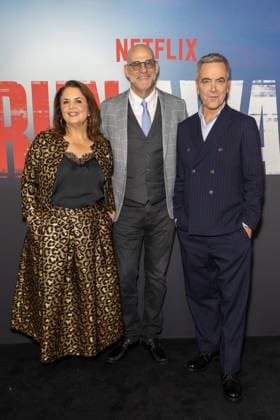 Harlan Coben’s Run Away launch event in London, UK - 01 Dec 2025 (L-R), Ruth Jones, Harlan Coben and James Nesbitt attend Harlan Coben’s Run Away launch event, at the BFI Southbank in London. London United Kingdom Copyright: xPhilxLewisx xSOPAxImagesx JonesCobenNesbitt_RunAway-5225