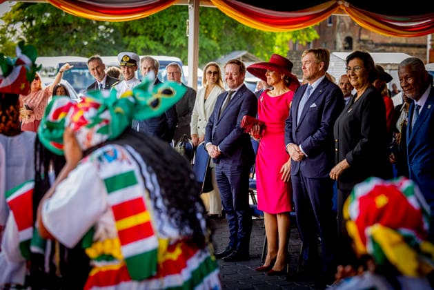 01-12-2025 Enslaved King Willem-Alexander and Queen Maxima visited the Court of Justice on the 1st day of the 3 day statevisit to Suriname. Surinamese President Jennifer Geerlings-Simons and her husband Glenn Geerlings Â  Copyright: xPPEx