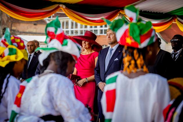 01-12-2025 Enslaved King Willem-Alexander and Queen Maxima visited the Court of Justice on the 1st day of the 3 day statevisit to Suriname. Surinamese President Jennifer Geerlings-Simons and her husband Glenn Geerlings Â  Copyright: xPPEx