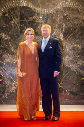 01-12-2025 Gala King Willem-Alexander and Queen Maxima and Surinamese President Jennifer Geerlings-Simons and her husband Glenn Geerlings during the statebanquet at the Prince Ballroom on the 1st day of the 3 day statevisit to Suriname. Â  Copyright: xPPEx