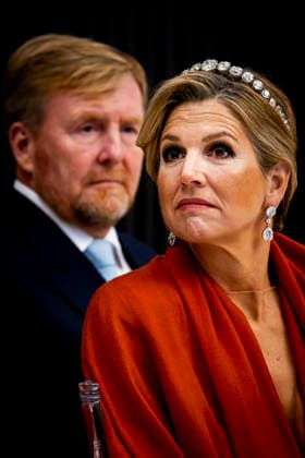 01-12-2025 Gala King Willem-Alexander and Queen Maxima and Surinamese President Jennifer Geerlings-Simons and her husband Glenn Geerlings during the statebanquet at the Prince Ballroom on the 1st day of the 3 day statevisit to Suriname. Â  Copyright: xPPEx