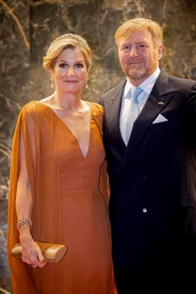 01-12-2025 Gala King Willem-Alexander and Queen Maxima and Surinamese President Jennifer Geerlings-Simons and her husband Glenn Geerlings during the statebanquet at the Prince Ballroom on the 1st day of the 3 day statevisit to Suriname. Â  Copyright: xPPEx