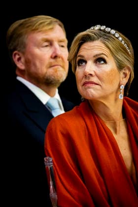 01-12-2025 Gala King Willem-Alexander and Queen Maxima and Surinamese President Jennifer Geerlings-Simons and her husband Glenn Geerlings during the statebanquet at the Prince Ballroom on the 1st day of the 3 day statevisit to Suriname. Â  Copyright: xPPEx