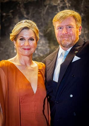 01-12-2025 Gala King Willem-Alexander and Queen Maxima and Surinamese President Jennifer Geerlings-Simons and her husband Glenn Geerlings during the statebanquet at the Prince Ballroom on the 1st day of the 3 day statevisit to Suriname. Â  Copyright: xPPEx