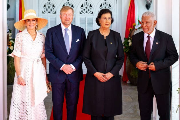 01-12-2025 Enslaved King Willem-Alexander and Queen Maxima visited the Court of Justice on the 1st day of the 3 day statevisit to Suriname. Â  Copyright: xPPEx