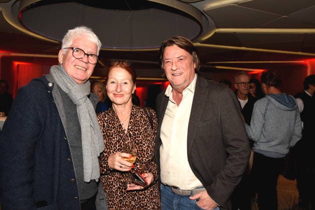 Thomas M Stein Music Manager Birgit Wolff Faltermeyer PR Georg Dingler Radio Gong Gf a D Muenchen 01 12 2025 Hotel Vierjahreszeiten Kempinski Book Presentation of Fritz Egner Presenter My Life Between Rhythm and Blues in Munich Photo Muenchen