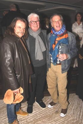 Leslie Mandoki musician music producer Thomas M Thomas Stein music manager Wolfgang Fierek actor singer Muenchen 01 12 2025 Hotel Vierjahreszeiten Kempinski book presentation by Fritz Egner presenter Mein Leben Zwischen Rhythm und Blues in Muenchen photo Muenchen