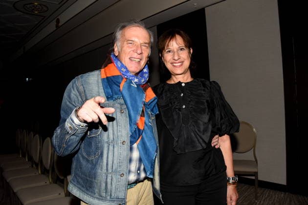 Wolfgang Fierek Actor Musician Djamila Fierek Artist Munich 01 12 2025 Hotel Vierjahreszeiten Kempinski Book Presentation by Fritz Egner Presenter My Life Between Rhythm and Blues in Munich Photo Munich