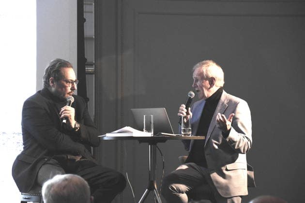 Alexander Gernandt Music Expert Bravo Chef a D, Fritz Egner Presenter Author Muenchen 01 12 2025 Hotel Vierjahreszeiten Kempinski Book Presentation of Fritz Egner Presenter My Life Between Rhythm and Blues in Munich Photo Muenchen
