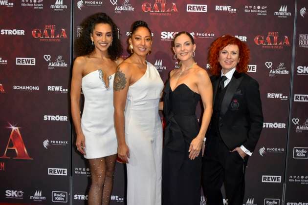 ABBkoeln No Angels, Nadja Benaissa, Lucy Diakovska, Sandy Mölling Moelling Jessica Wahls as guests on the red carpet at the Charity Aids Gala in the Musical Dome Cologne on 01 12 2025 NRW Germany