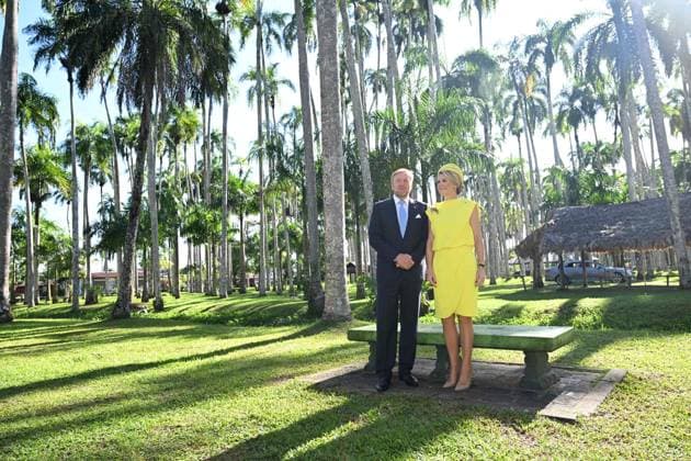 Paramaribo, The Netherlands, 2025-12-02 09:08:43 PARAMARIBO, 02-12-2025, Palmentuin King Willem-Alexander and Queen Maxima are paying a state visit to the Republic of Suriname at the invitation of President Jennifer Geerlings-Simons. Photo opportunity in the Palmentuin PHOTO: NLBeeld Patrick van Emst Credit: NL Beeld Patrick van Emst  Copyright: xx x