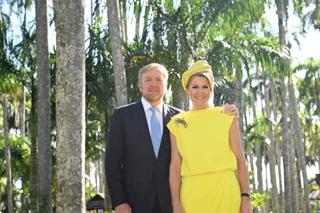 Paramaribo, The Netherlands, 2025-12-02 09:09:59 PARAMARIBO, 02-12-2025, Palmentuin King Willem-Alexander and Queen Maxima are paying a state visit to the Republic of Suriname at the invitation of President Jennifer Geerlings-Simons. Photo opportunity in the Palmentuin PHOTO: NLBeeld Patrick van Emst Credit: NL Beeld Patrick van Emst  Copyright: xx x