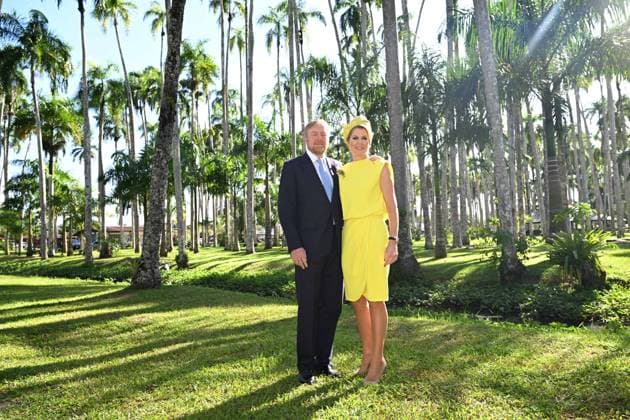 Paramaribo, The Netherlands, 2025-12-02 09:10:46 PARAMARIBO, 02-12-2025, Palmentuin King Willem-Alexander and Queen Maxima are paying a state visit to the Republic of Suriname at the invitation of President Jennifer Geerlings-Simons. Photo opportunity in the Palmentuin PHOTO: NLBeeld Patrick van Emst Credit: NL Beeld Patrick van Emst  Copyright: xx x