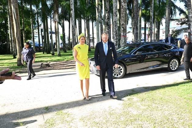 Paramaribo, The Netherlands, 2025-12-02 09:08:21 PARAMARIBO, 02-12-2025, Palmentuin King Willem-Alexander and Queen Maxima are paying a state visit to the Republic of Suriname at the invitation of President Jennifer Geerlings-Simons. Photo opportunity in the Palmentuin PHOTO: NLBeeld Patrick van Emst Credit: NL Beeld Patrick van Emst  Copyright: xx x