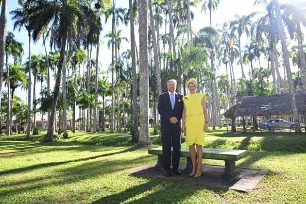 Paramaribo, The Netherlands, 2025-12-02 09:08:39 PARAMARIBO, 02-12-2025, Palmentuin King Willem-Alexander and Queen Maxima are paying a state visit to the Republic of Suriname at the invitation of President Jennifer Geerlings-Simons. Photo opportunity in the Palmentuin PHOTO: NLBeeld Patrick van Emst Credit: NL Beeld Patrick van Emst  Copyright: xx x
