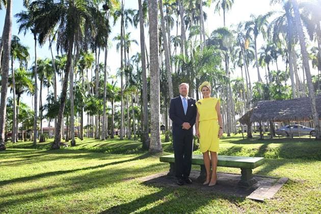 Paramaribo, The Netherlands, 2025-12-02 09:08:39 PARAMARIBO, 02-12-2025, Palmentuin King Willem-Alexander and Queen Maxima are paying a state visit to the Republic of Suriname at the invitation of President Jennifer Geerlings-Simons. Photo opportunity in the Palmentuin PHOTO: NLBeeld Patrick van Emst Credit: NL Beeld Patrick van Emst  Copyright: xx x