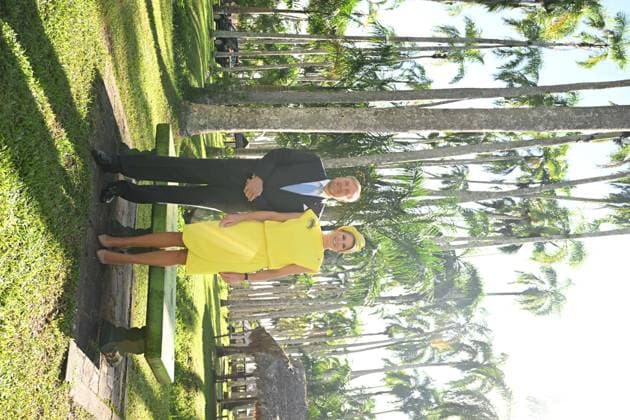 Paramaribo, The Netherlands, 2025-12-02 09:09:50 PARAMARIBO, 02-12-2025, Palmentuin King Willem-Alexander and Queen Maxima are paying a state visit to the Republic of Suriname at the invitation of President Jennifer Geerlings-Simons. Photo opportunity in the Palmentuin PHOTO: NLBeeld Patrick van Emst Credit: NL Beeld Patrick van Emst  Copyright: xx x