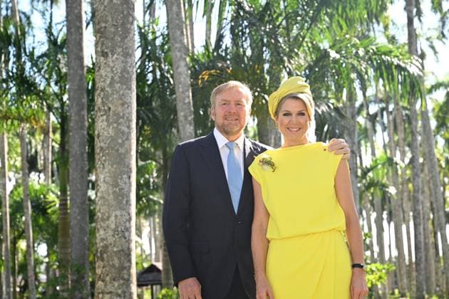 Paramaribo, The Netherlands, 2025-12-02 09:09:58 PARAMARIBO, 02-12-2025, Palmentuin King Willem-Alexander and Queen Maxima are paying a state visit to the Republic of Suriname at the invitation of President Jennifer Geerlings-Simons. Photo opportunity in the Palmentuin PHOTO: NLBeeld Patrick van Emst Credit: NL Beeld Patrick van Emst  Copyright: xx x